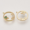 Brass Micro Pave Cubic Zirconia Charms KK-N216-27A-2