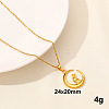 Stainless Steel Crescent Moon with Rabbit Pendant Punk Hip-hop Necklaces Jewelry Accessories PU7572-6-1