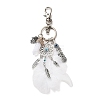 Alloy & Glass Pendant Keychain FEAT-PW0001-096A-1