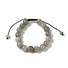 10mm Round Natural Labradorite Braided Bead Bracelets BJEW-C067-01C-14-2