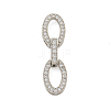 Rack Plating Oval Brass Micro Pave Clear Cubic Zirconia Fold Over Clasps KK-F876-04P-1