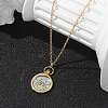 Brass Twelve Constellations Tarot Pendant Necklaces NJEW-Q006-01F-G-5