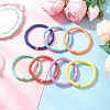 7Pcs 7 Colors Handmade Polymer Clay Heishi & Brass Bead Stretch Bracelets for Women BJEW-MZ00199-1