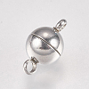 Tarnish Resistant 304 Stainless Steel Magnetic Clasps with Loops X-STAS-G173-05P-6mm-3