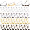 120Pcs 4 Styles Iron Brooch Findings IFIN-SP0001-34-1