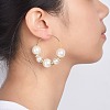 Acrylic Imitated Pearl Beaded Hoop Earrings EJEW-JE03476-4