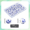 180Pcs Handmade Flower Printed Porcelain Ceramic Beads PORC-LT0001-08A-2