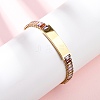 304 Stainless Steel Glass Link Chain Bracelets BJEW-G753-03G-03-1