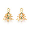 Brass Micro Pave Cubic Zirconia Charms KK-N263-145B-G-1