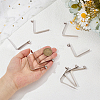 16Pcs V-shape Stainless Steel Push Button Spring Clip STAS-MA0001-13-3