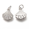 Brass Micro Pave Clear Cubic Zirconia Charms ZIRC-C020-49-4