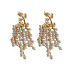 Alloy Plastic Pearl Bead Leaf Dangle Stud Earrings FS-WGB9C0C-01-5