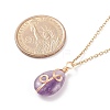 Natural Gemstone Teardrop Pendant Necklace NJEW-JN03900-8