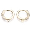 Brass Micro Clear Cubic Zirconia Huggie Hoop Earring Findings KK-T056-30G-NF-1