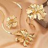 Flower Alloy Rhinestones Pendant Necklaces & Rings & Cuff Bangles Sets for Women FS-WG14933-01-5