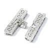 Rack Plating Brass Micro Pave Clear Cubic Zirconia Fold Over Clasps KK-M282-19P-3