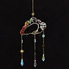 Natural Mixed Stone Copper Wire Wrapped Cloud with Tree of Life Hanging Ornaments PW-WG12109-02-1
