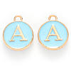 Golden Plated Alloy Enamel Charms X-ENAM-S118-04A-1