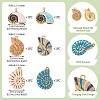 6Pcs 6 Styles 304 Stainless Steel Enamel Pendants STAS-TA0006-54-4