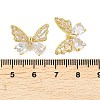 Brass Micro Pave Clear Cubic Zirconia Beads KK-D109-05B-G-3