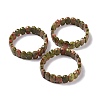 Natural Unakite Oval Beaded Stretch Bracelet G-E010-01J-2