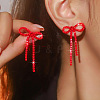 Brass Rhinestone Stud Earrings FS-WG4CB7C-04-1