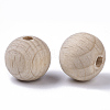 Natural Beech Wood Beads WOOD-T020-01A-2