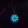 Luminous Glow in the Dark Alloy Viking Compass Pendant Cable Chain Nekclaces PW-WG9C52A-01-1