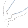 Natural Dyed Malaysia Jade Round Bead 304 Stainless Steel Moon Pendant Double Layer Necklaces for Women NJEW-JN05482-5