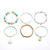 Glass Seed Beads Stretch Bracelet Sets PW-WG01FEA-01-4