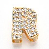 Brass Micro Pave Cubic Zirconia Charms KK-N254-217G-R-1