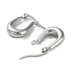 Non-Tarnish 304 Stainless Steel Oval Hoop Earrings for Women EJEW-P234-09P-2