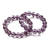 Natural Amethyst Round Beads Stretch Bracelets for Women BJEW-L712-B04-12mm-4