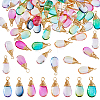 80Pcs 8 Colors Glass Pendants PALLOY-DC00017-1