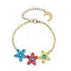 Triple Glass Seed Beads Star Link Bracelets BJEW-MZ00069-1