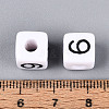 Opaque Acrylic European Large Hole Beads SACR-N020-01B-10-4