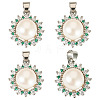 4Pcs Natural Pearl Pendants PALLOY-TAC0182-1