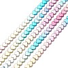 Rainbow Color Electroplate Non-magnetic Synthetic Hematite Beads Strands G-L489-E02-1