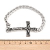 Stainless Steel Cuban Link Chain Bracelets BJEW-D379-05ASP-3