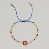 Flower Glass Seed Bead & Glass Beads Braided Bead Bracelets NS0067-1-1