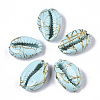 Spray Painted Natural Cowrie Shell Beads SSHEL-R047-03-A04-2