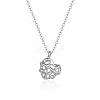 Romantic Stainless Steel Hollow Heart Pendant Necklace for Women's Daily Wear JP6478-2-1