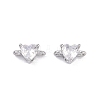 Brass Pave Glass Connector Charms KK-K351-35P-1