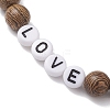 5Pcs 5 Styles Wooden Round Beaded Stretch Bracelet Sets BJEW-JB10847-4