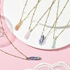 Electroplated Natural Quartz Crystal Prism Pendant Necklaces NJEW-JN05028-01-2