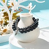 2Pcs 2 Style Natural Lava Rock & Synthetic Hematite Stretch Bracelets Set with Alloy Wings BJEW-JB08021-2