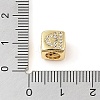 Brass Micro Pave Clear Cubic Zirconia European Beads KK-K368-01G-07-3