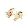 Brass Micro Pave Cubic Zirconia Charms KK-Z129-01G-01-2