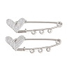 Crisscross Heart 304 Stainless Steel Safety Pins Brooch Findings SA-CBA098D-15E-P03-1