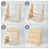 4-Tier Wood Postcard Display Riser Stands ODIS-WH0038-127-3